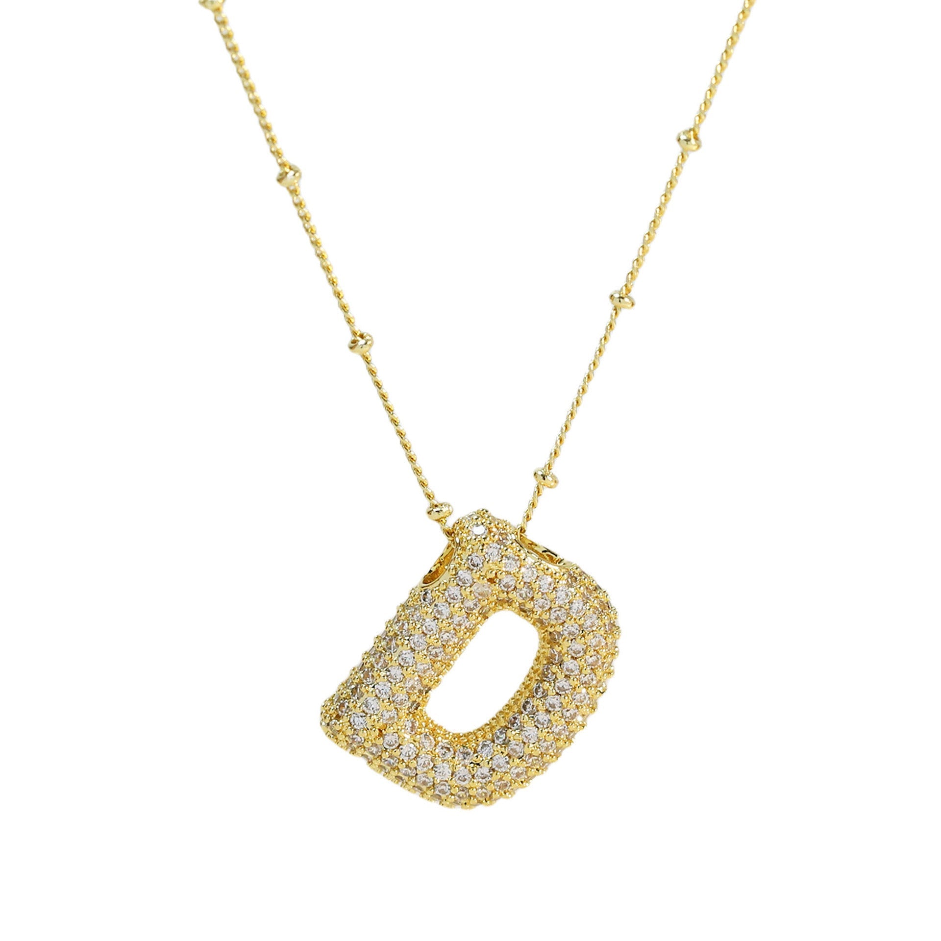 Brass Zircon Letter Pendant Necklace for Women ā Personalized & Stylish - Beauty Belliss